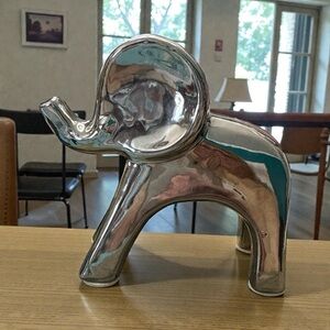 Silver Elephant Sculpture